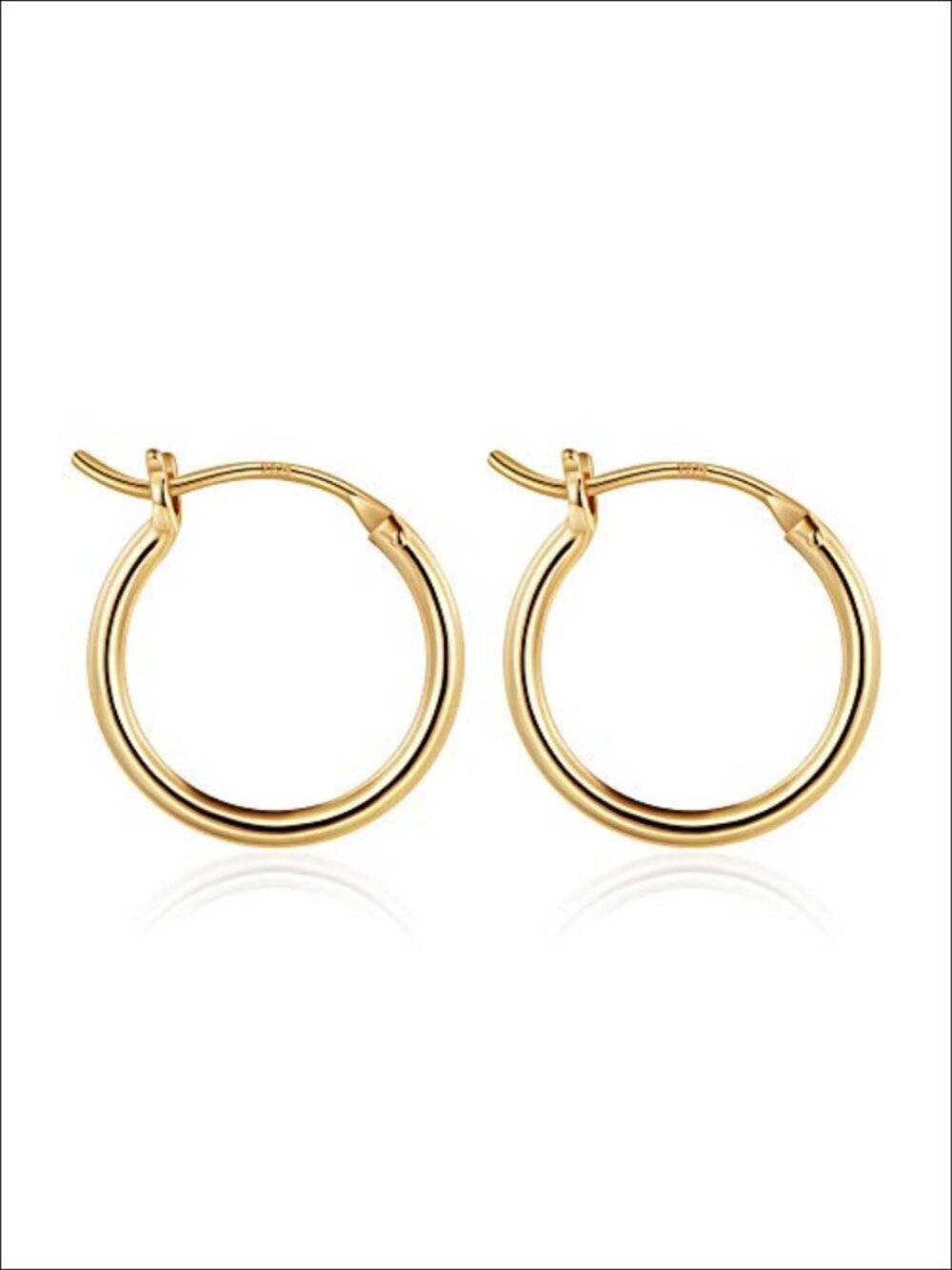 Small 14k Gold Plated Hoop Earrings Hypoallergenic Minimalist